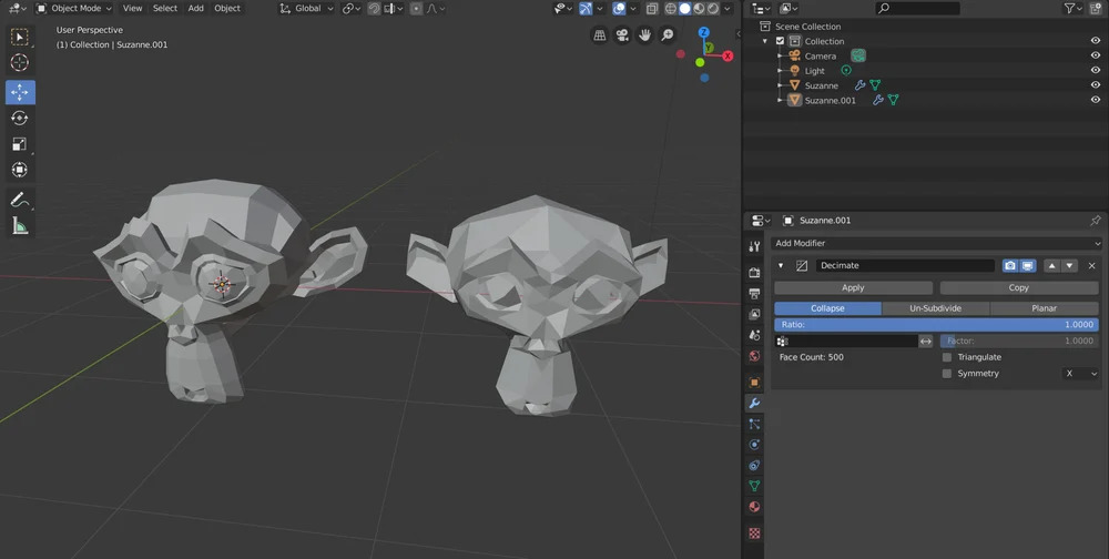 Giảm Thiểu đa giác Trong Blender
