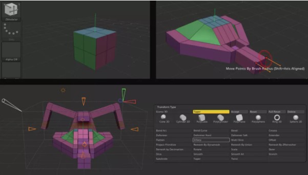 Try ZModeler or Gizmo 3D for hard surface modelling