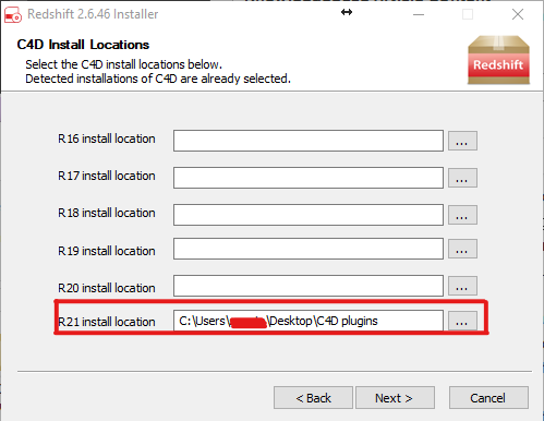 Redshift không hiển thị