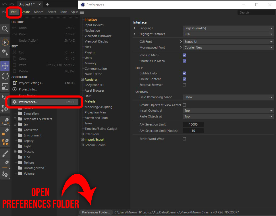 chuyển nội dung từ Cinema 4D