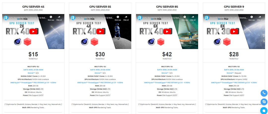The best Configuration For Rendering Redshift and Blender server