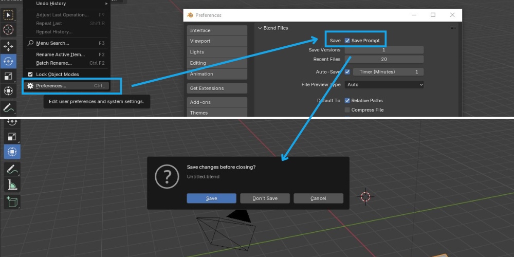 How to recover data after crashes in Blender 1