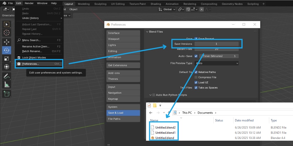 How to recover data after crashes in Blender 2