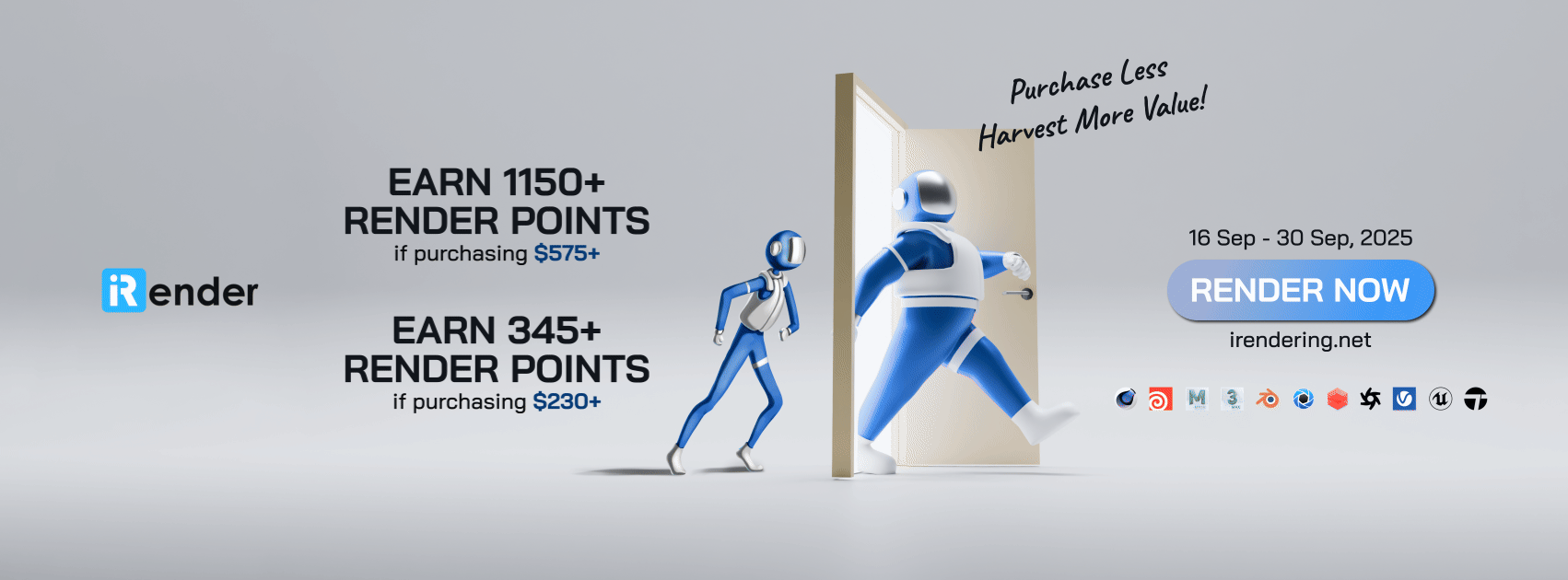 iRender september bonus promotion