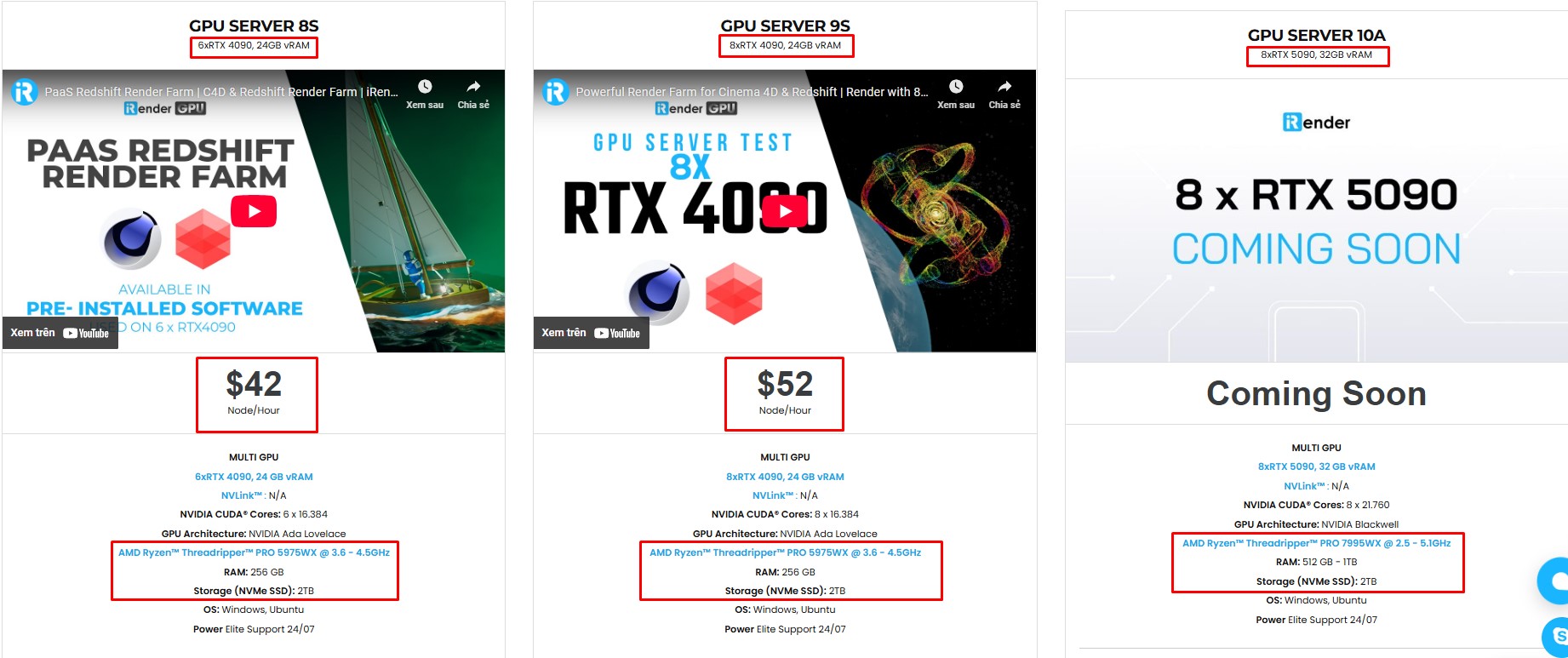 iRender price 2