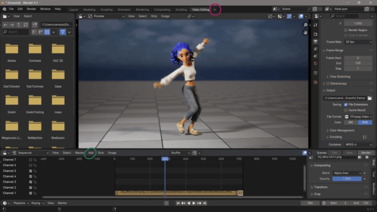 How to convert an Image Sequence into a Video File in Blender 2